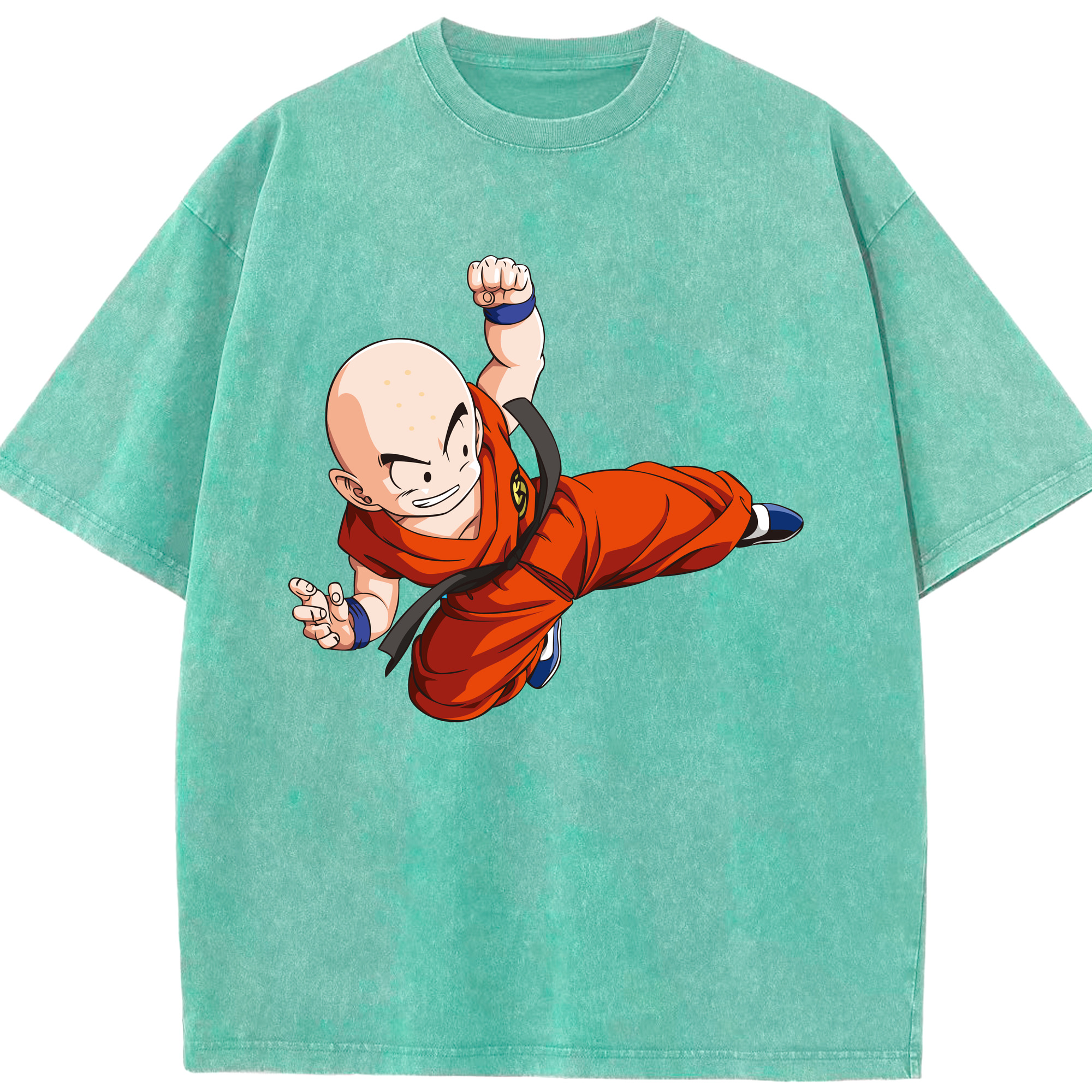 （画像用） ドラゴンボール クリリン DRAGON BALL krillin 綿100% ヴィンテージ風 半袖Tシャツ（フロントプリント）